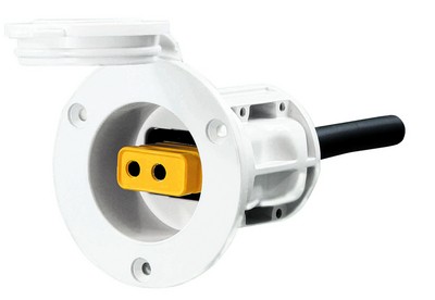 Flushmontert strømplugg hvit
